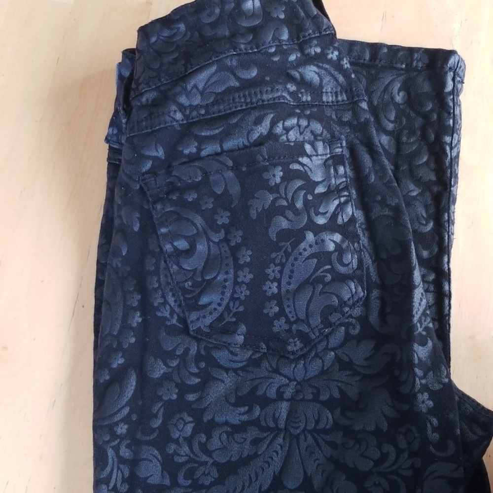 Black patterned jeans